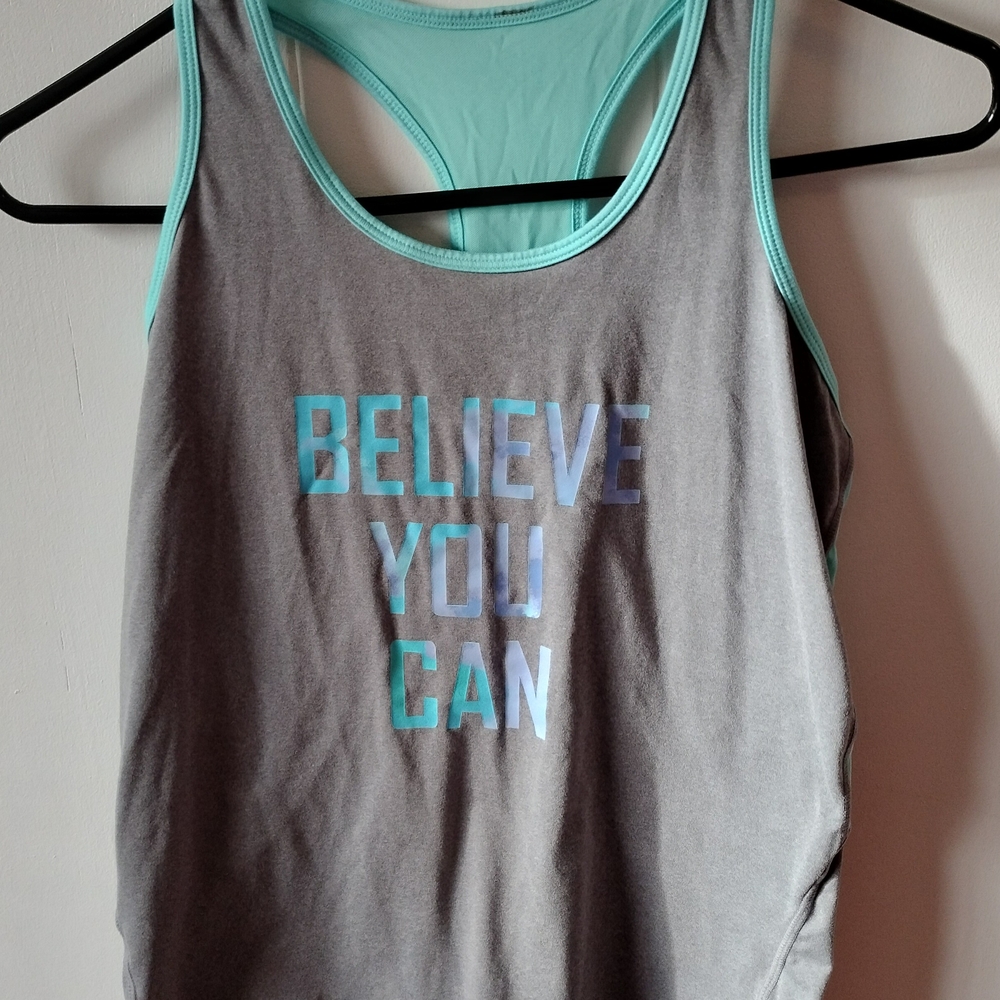 Athleta Girl Gray and Teal Tank